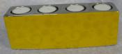 Ceramic Rectangle Yellow & Silver Tea Light Holder.