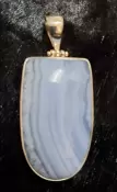 925 Sterling Silver Blue Lace Agate Pendant