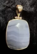 925 Sterling Silver Blue Lace Agate Pendant