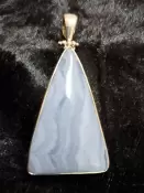 925 Sterling Silver Blue Lace Agate Pendant