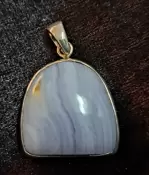 925 Sterling Silver Blue Lace Agate Pendant