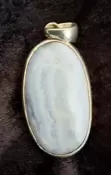 925 Sterling Silver Blue Lace Agate Pendant