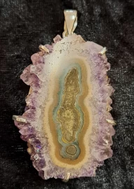 925 Sterling Silver Stalactite Amethyst Pendant