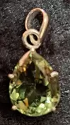 925 Sterling Silver Green Amethyst Pendant