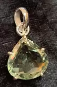 925 Sterling Silver Green Amethyst Pendant