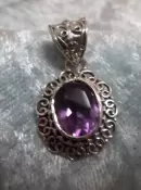 925 Sterling Silver Amethyst Pendant