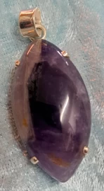 925 Sterling Silver Chevron Amethyst Pendant
