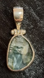 925 Sterling Silver Aquamarine Pendant
