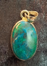 925 Sterling Silver Azurite Pendant