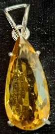 925 Sterling Silver Citrine Pendant 