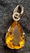 925 Sterling Silver Citrine Pendant 