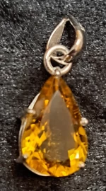 925 Sterling Silver Citrine Pendant 