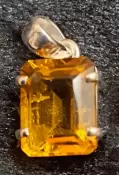 925 Sterling Silver Citrine Pendant 