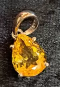 925 Sterling Silver Citrine Pendant 