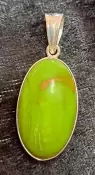 925 Sterling Silver Gaspeite Pendant
