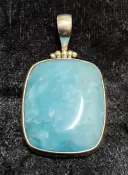 925 Sterling Silver Hemimorphite Pendant