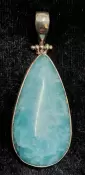 925 Sterling Silver Hemimorphite Pendant