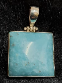 925 Sterling Silver Hemimorphite Pendant