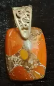 925 Sterling Silver Red Jasper Pendant