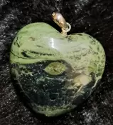 Kambaba Jasper Puffy Heart Pendant with 925 Sterling Silver Bail