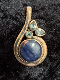 925 Sterling Silver Blue Kyanite & Blue Topaz Pendant