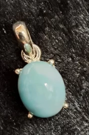925 Sterling Silver Larimar Pendant