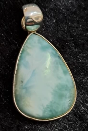 925 Sterling Silver Larimar Pendant