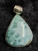 925 Sterling Silver Larimar Pendant