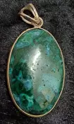 925 Sterling Silver Malachite & Chrysocolla Pendant