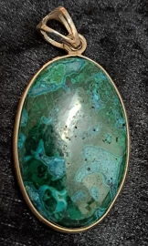 925 Sterling Silver Malachite & Chrysocolla Pendant