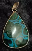 925 Sterling Silver Malachite & Chrysocolla Pendant