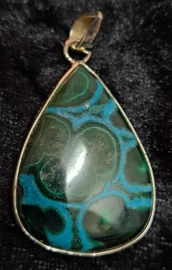 925 Sterling Silver Malachite & Chrysocolla Pendant