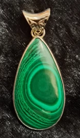 925 Sterling Silver Malachite Pendant