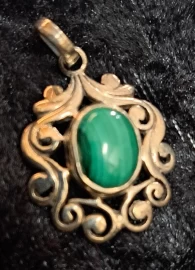 925 Sterling Silver Malachite Pendant