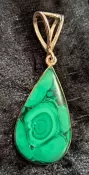925 Sterling Silver Malachite Pendant