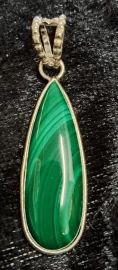 925 Sterling Silver Malachite Pendant