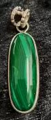 925 Sterling Silver Malachite Pendant