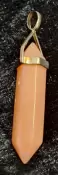 Pink Opal Pencil Pendant with 925 Sterling Silver Fitting