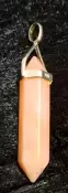 Pink Opal Pencil Pendant with 925 Sterling Silver Fitting