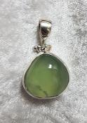 925 Sterling Silver Prehnite Pendant