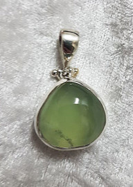 925 Sterling Silver Prehnite Pendant