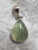 925 Sterling Silver Prehnite Pendant