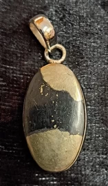925 Sterling Silver Pyrite & Magnetite (Healers Gold) Pendant