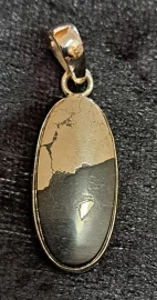 925 Sterling Silver Pyrite & Magnetite (Healers Gold) Pendant
