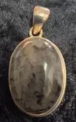 925 Sterling Silver Black Rutile Quartz Pendant