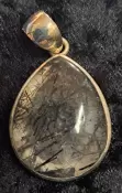 925 Sterling Silver Black Rutile Quartz Pendant