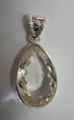 925 Sterling Silver Clear Quartz Pendant