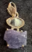 925 Sterling Silver Herkimer Diamond & Tanzanite Pendant