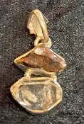 925 Sterling Silver Herkimer Diamond &  Meteorite Pendant