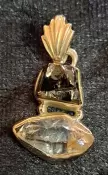 925 Sterling Silver Herkimer Diamond &  Meteorite Pendant
